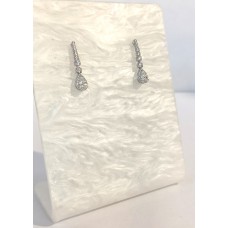 Σκουλαρίκια σε Λευκόχρυσο 14Κ - Δάκρυ με ζιργκόν (μέρος σετ) (E306)